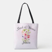 Waterverf Flowers Bouquet Maid of Honor Wedding Tote Bag (Achterkant)