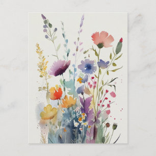 Waterverf Flowers Briefkaart