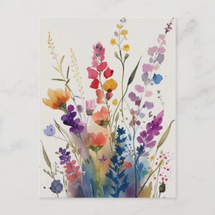  Waterverf Flowers Briefkaart