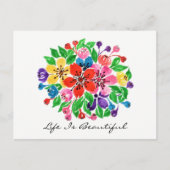 Waterverf Flowers Briefkaart (Voorkant)