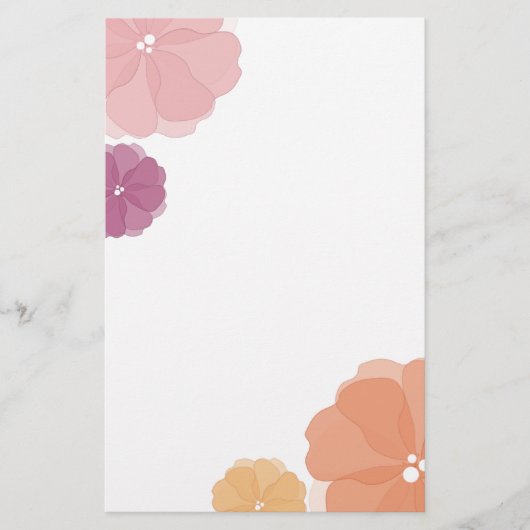 Waterverf Flowers briefpapier (Voorkant)