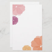 Waterverf Flowers briefpapier (Voorkant / Achterkant)