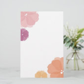 Waterverf Flowers briefpapier (Staand voorkant)