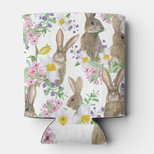 Waterverf Flowers-Bunny Fusion. Blikjeskoeler (Achterkant)