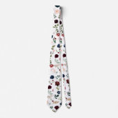 Waterverf Flowers Burgundy Blush Navy Rozen Stropdas (Voorkant)