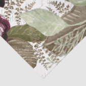 Waterverf Flowers Burgundy Navy Script Decoupage Tissuepapier (Detail)