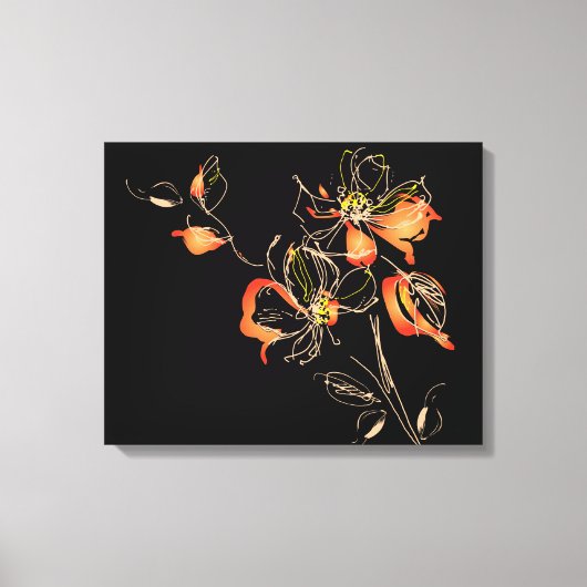 Waterverf Flowers Canvas Afdruk (Voorkant)