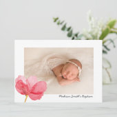 Waterverf Flowers Christening Baptism Uitnodiging (Staand voorkant)