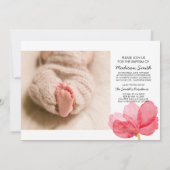 Waterverf Flowers Christening Baptism Uitnodiging (Achterkant)