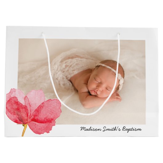 Waterverf Flowers Christening Baptisme Groot Cadeauzakje (Achterkant)