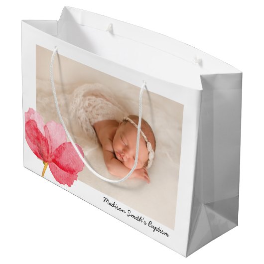 Waterverf Flowers Christening Baptisme Groot Cadeauzakje (Achterkant Gekanteld)