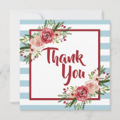 Waterverf Flowers Christmas Dank u kaart (Voorkant)