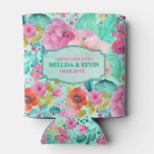 Waterverf Flowers Collage Wedding Sjabloon Blikjeskoeler (Achterkant)