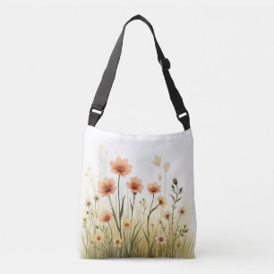 Waterverf Flowers Crossbody Bag Tas