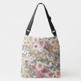 Waterverf Flowers Crossbody Tas