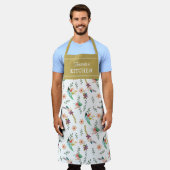 Waterverf Flowers Custom Kitchen Unisex Schort (Gedragen)