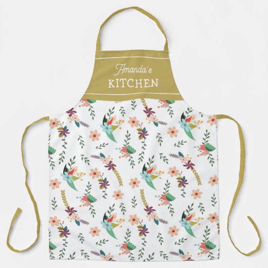 Waterverf Flowers Custom Kitchen Unisex Schort (Voorkant)