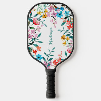 Waterverf Flowers Custom Pickleball Paddle