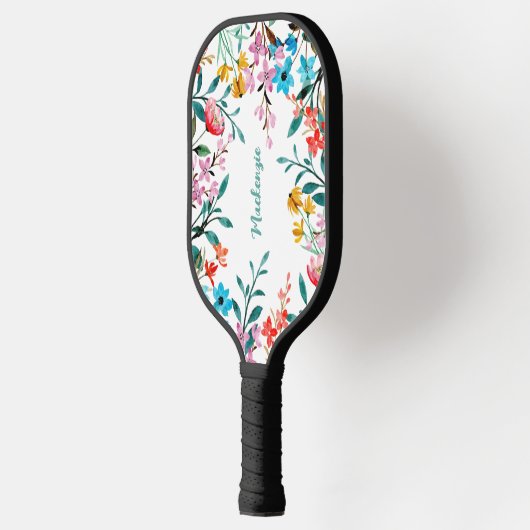 Waterverf Flowers Custom Pickleball Paddle (Links)