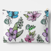 Waterverf Flowers Custom Potlood Hoesje Pouch Etui (Achterkant)