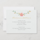 Waterverf Flowers Custom RSVP en Accommodaties (Achterkant)