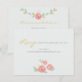 Waterverf Flowers Custom RSVP en Accommodaties (Voorkant / Achterkant)