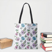 Waterverf Flowers Customize College Tote Bag