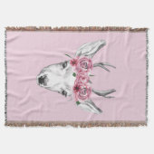 Waterverf Flowers Deer Deken (Voorkant)