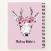 Waterverf Flowers Deer | Jouw namen toevoegen Notitieboek (Achterkant)