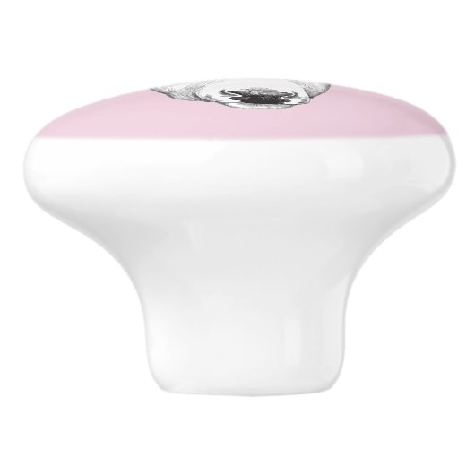 Waterverf Flowers Deer Keramische Knop (Zijkant)