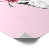 Waterverf Flowers Deer Poster (Hoek)