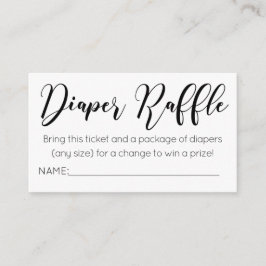 Waterverf Flowers Diaper Raffle Ticket Informatiekaartje