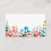 Waterverf Flowers Diaper Raffle Ticket Informatiekaartje (Achterkant)