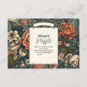 Waterverf Flowers Diapper Raffle Informatiekaartje (Voorkant)