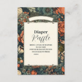 Waterverf Flowers Diapper Raffle Informatiekaartje (Voorkant)