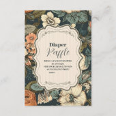 Waterverf Flowers Diapper Raffle Informatiekaartje (Voorkant)