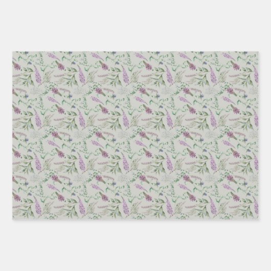 Waterverf Flowers die papierbladen overvullen Inpakpapier Vel (Voorkant 2)