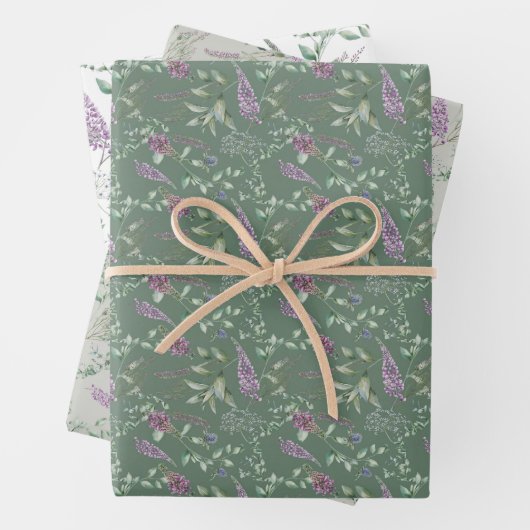 Waterverf Flowers die papierbladen overvullen Inpakpapier Vel (In situ)