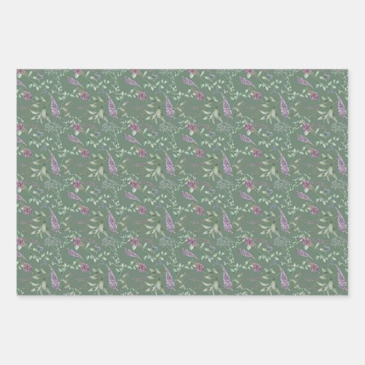 Waterverf Flowers die papierbladen overvullen Inpakpapier Vel (Voorkant)