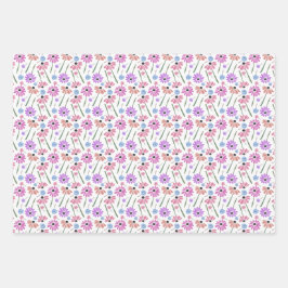 Waterverf Flowers die papierset overvullen Inpakpapier Vel