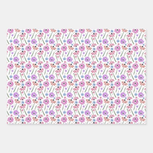 Waterverf Flowers die papierset overvullen Inpakpapier Vel (Voorkant)