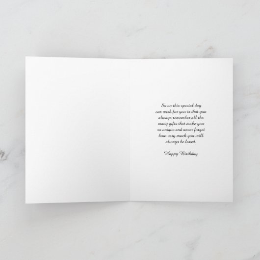 Waterverf Flowers Dochter Birthday Card Kaart (Binnen)