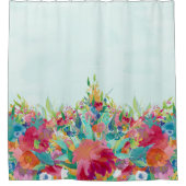  Waterverf Flowers Douchegordijn (Voorkant)