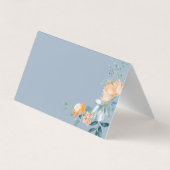 Waterverf Flowers Dusty Blue Bedankt Visitekaartje (Achterkant)