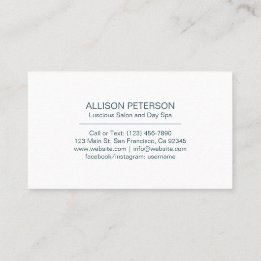 Waterverf Flowers Elegant Blauwgroen Floral Visitekaartje (Achterkant)