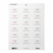 Waterverf Flowers Elegant Bruiloft Etiket (Full Sheet)