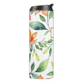 Waterverf Flowers Elegant  Gepersonaliseerd Thermosbeker (Gedraaid links)