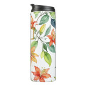 Waterverf Flowers Elegant  Gepersonaliseerd Thermosbeker (Geroteerd rechts)