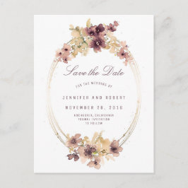 Waterverf Flowers Elegant Save the Date Aankondigingskaart