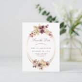 Waterverf Flowers Elegant Save the Date Aankondigingskaart (Staand voorkant)